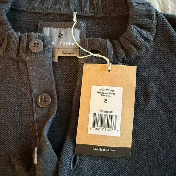 Royal RobbinsHeadlands Hemp Button Crew Sweater